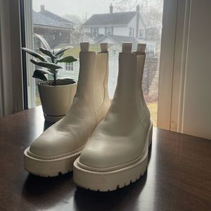 Sam Edelman Cream Lug Chelsea Boot